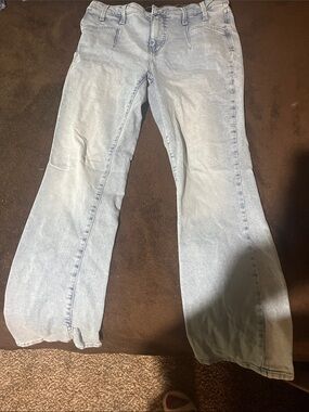 Men's Light Blue Wide-Leg Flare Jeans